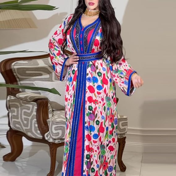 2 pc Luxury Ramadan Muslim Suit Women Eid Islamic Party Jalabiya S S4959023