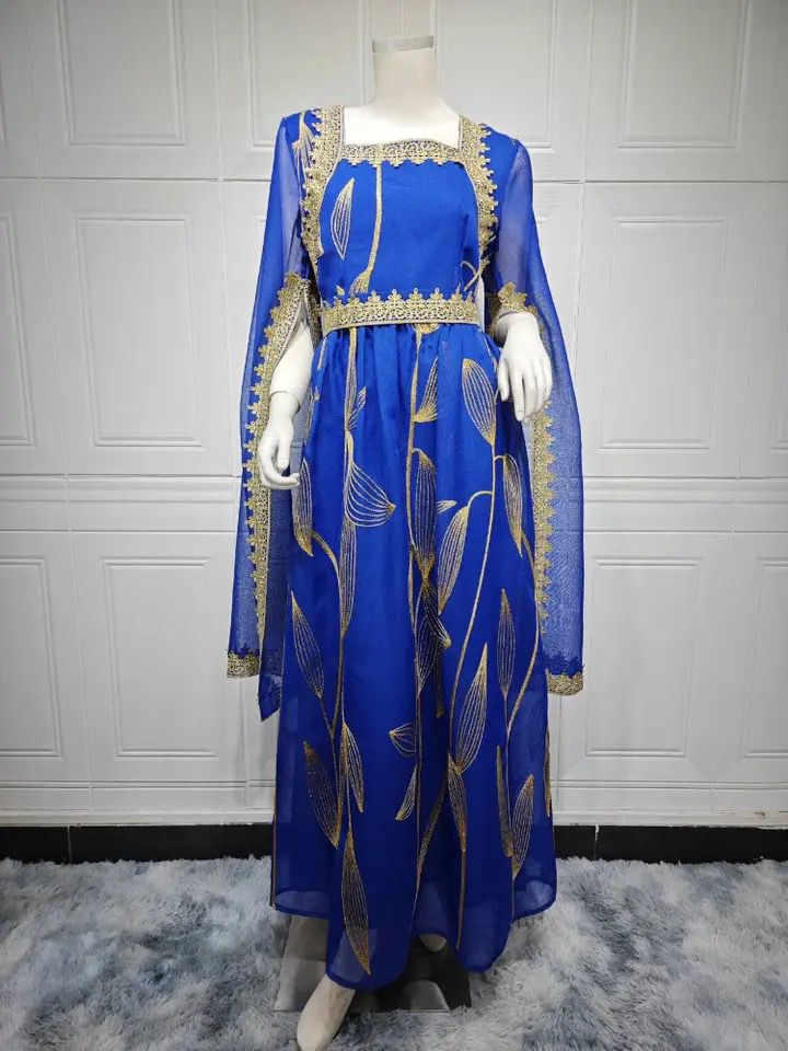 Abaya Jalabiya Emboridery Kaftan Abaya Vestidos Arab Long Robe L S5056676