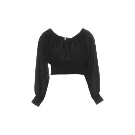 Alexander McQueen - Top in seta con taglio a vivo