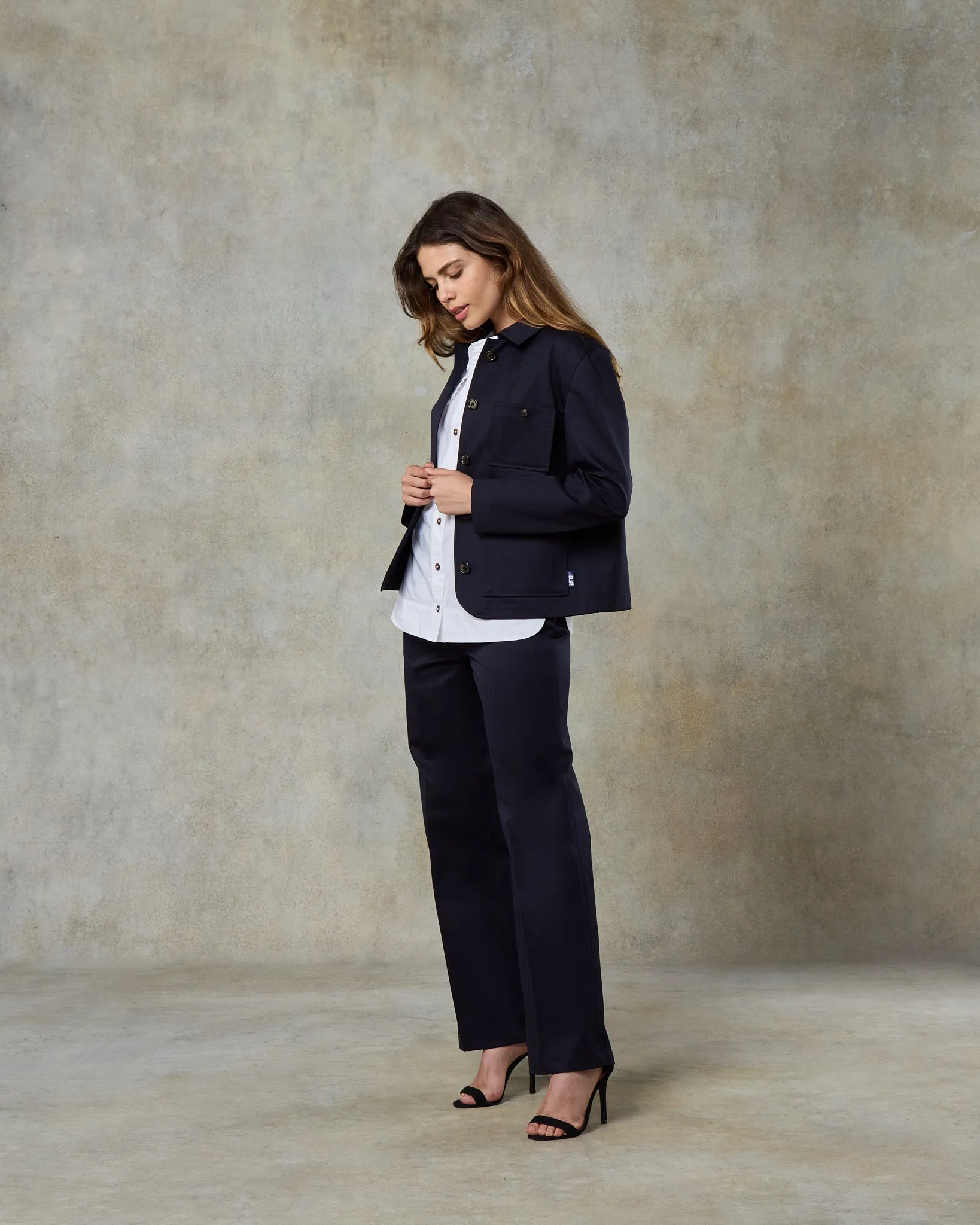 Batch 06 - Womens Rich Navy Wool Herringbone Suit