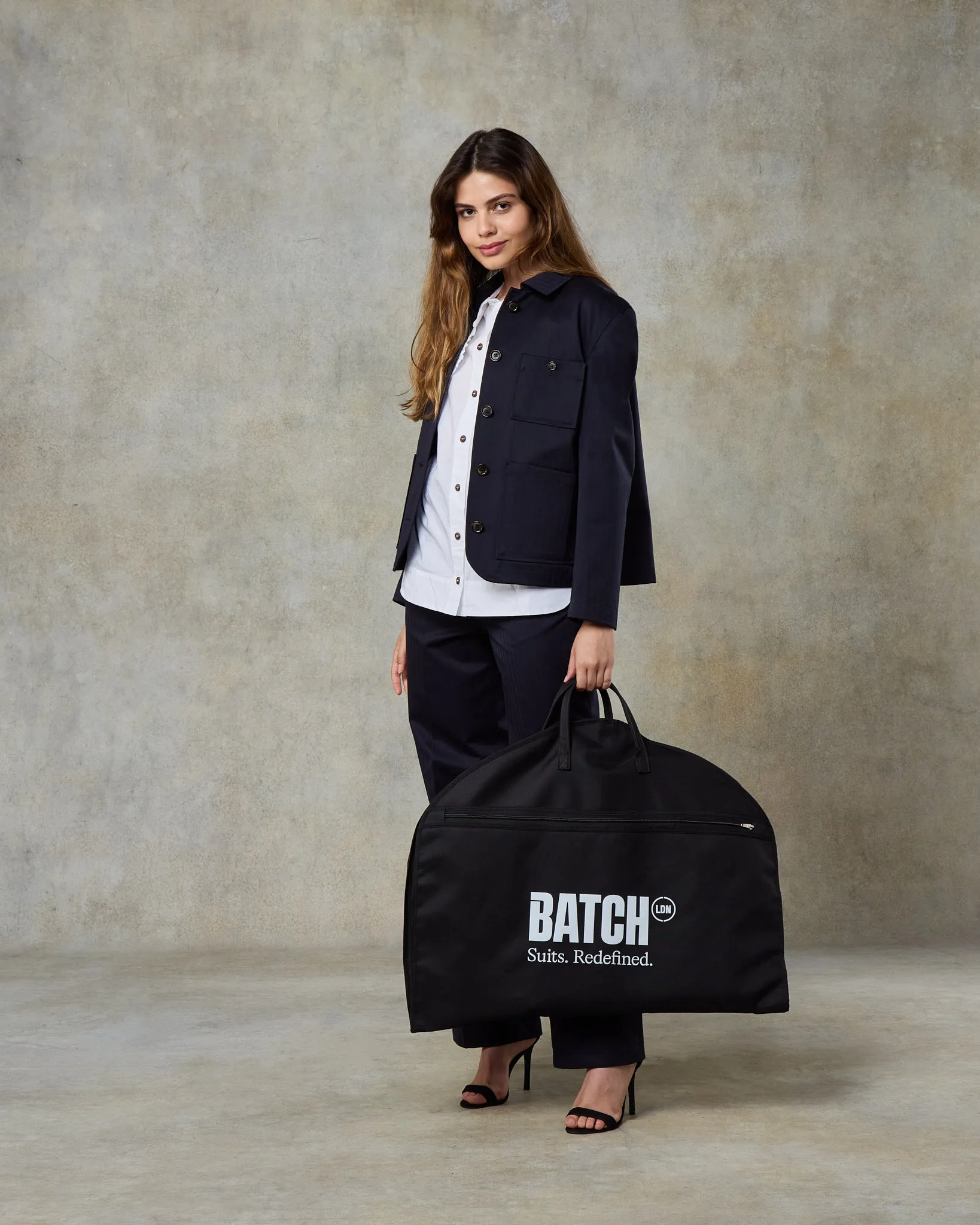 Batch 06 - Womens Rich Navy Wool Herringbone Suit