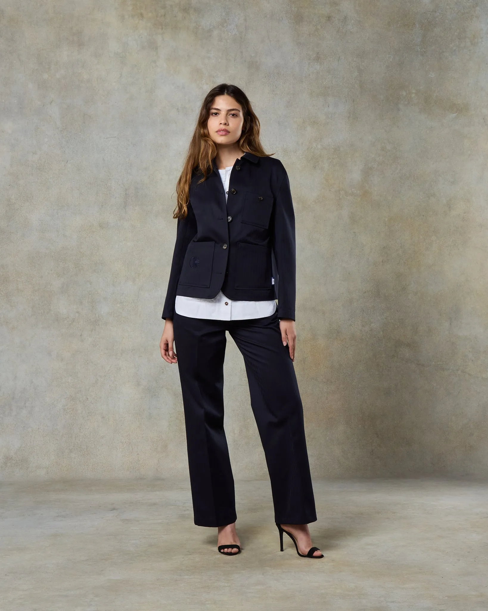 Batch 06 - Womens Rich Navy Wool Herringbone Suit