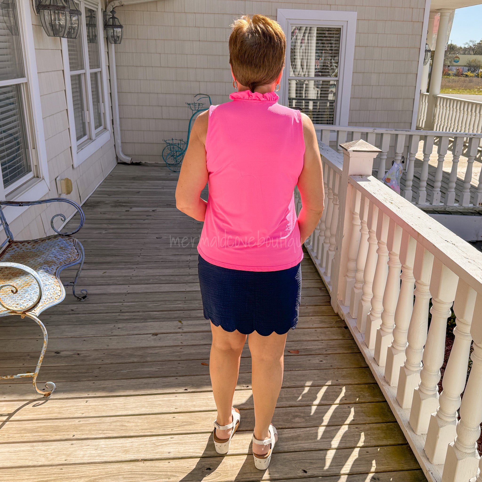 Beach Time Taylor V-Neck Tank in Bahama Pink