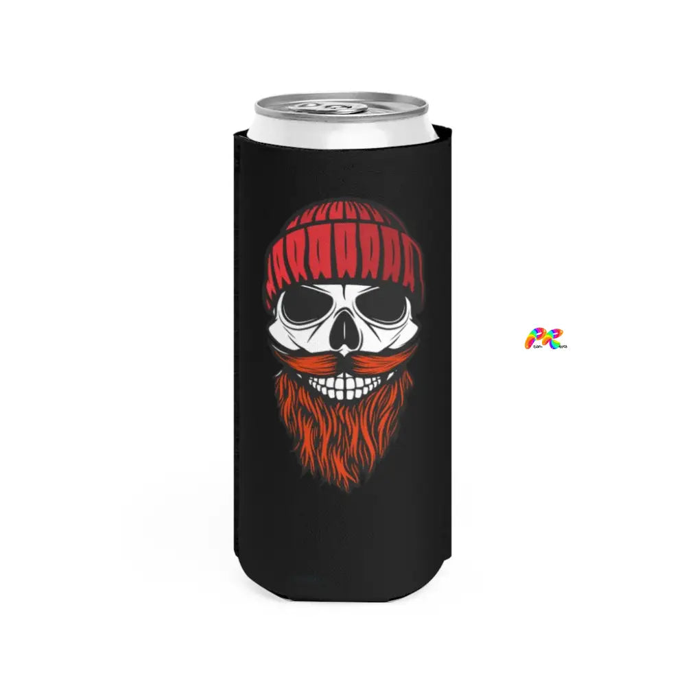 Beard and Beanie Slim Can Cooler