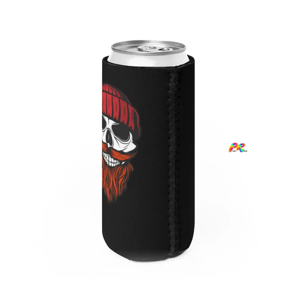 Beard and Beanie Slim Can Cooler