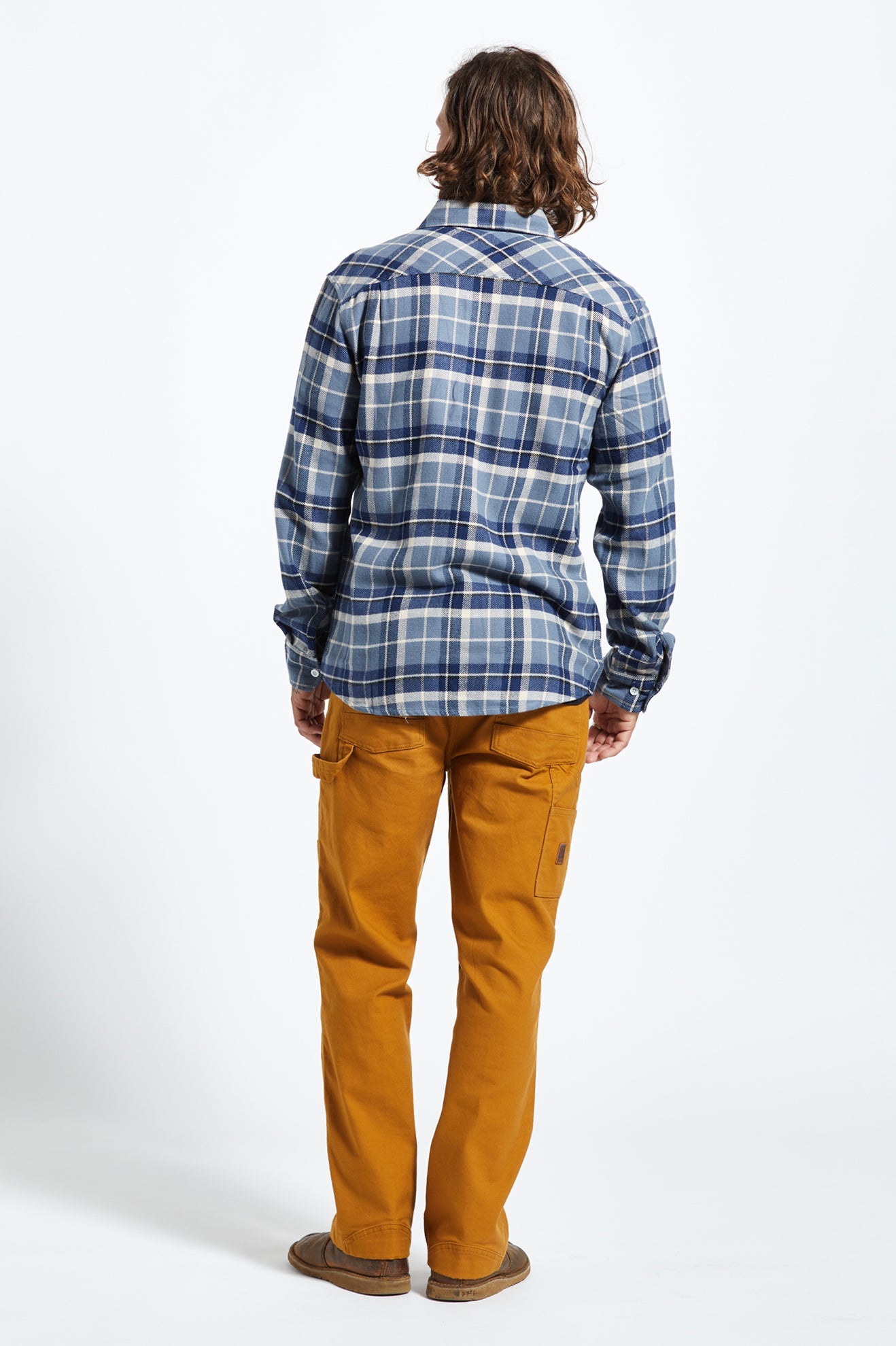 Bowery L/S Flannel - Flint Blue/Twilight Blue/Beige