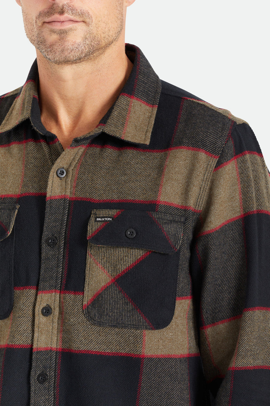 Bowery L/S Flannel - Heather Grey/Charcoal