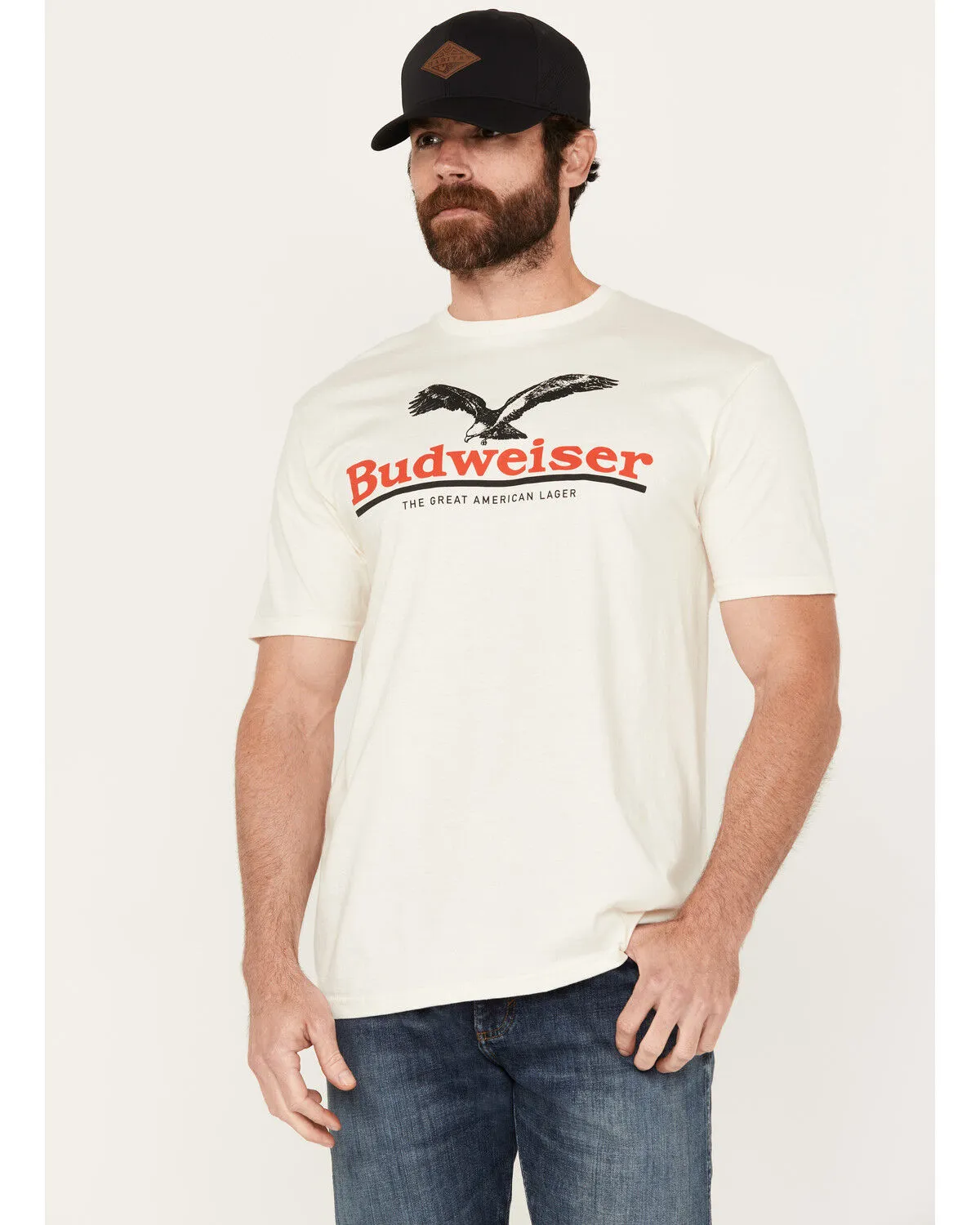 Brew City Beer Gear Men's Budweiser Logo Short Sleeve Graphic T-Shirt