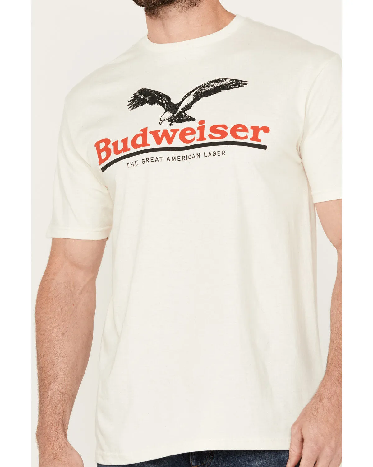 Brew City Beer Gear Men's Budweiser Logo Short Sleeve Graphic T-Shirt