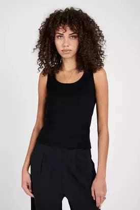 Cassie Cashmere Tank Top in Black