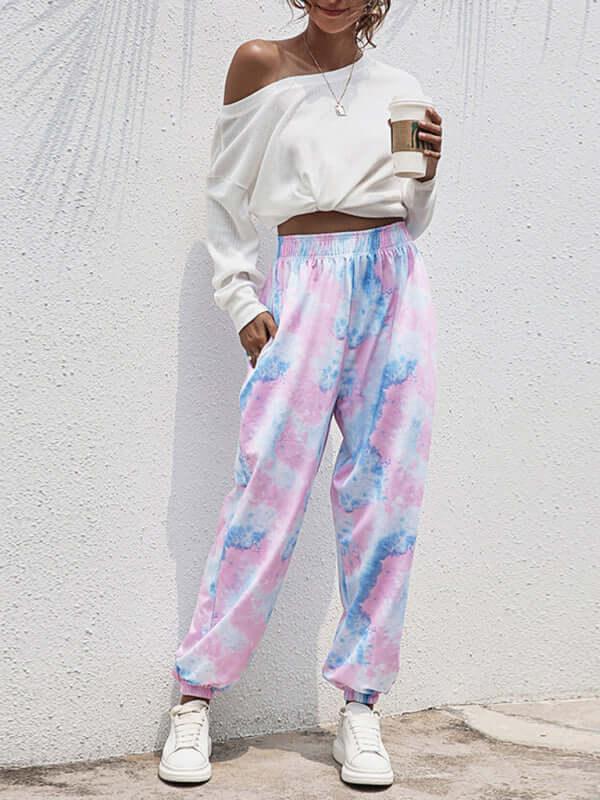 Casual Dye Fleece Women Pants