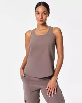 Casual Fridays Curved Hem Tank- Smoke