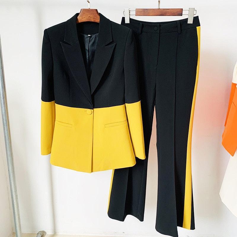 Contrast Patchwork Pantsuit