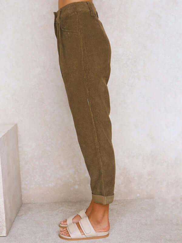 Corduroy Loose Straight Women Pants