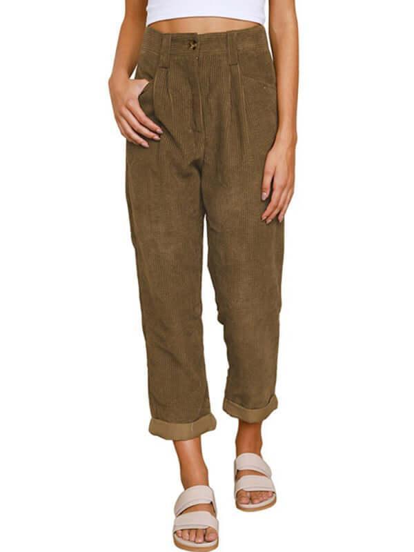 Corduroy Loose Straight Women Pants