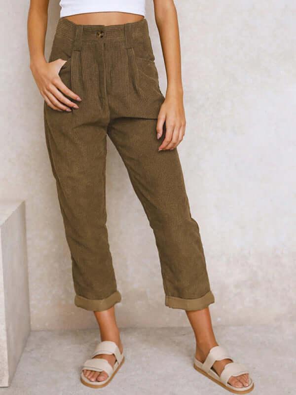 Corduroy Loose Straight Women Pants