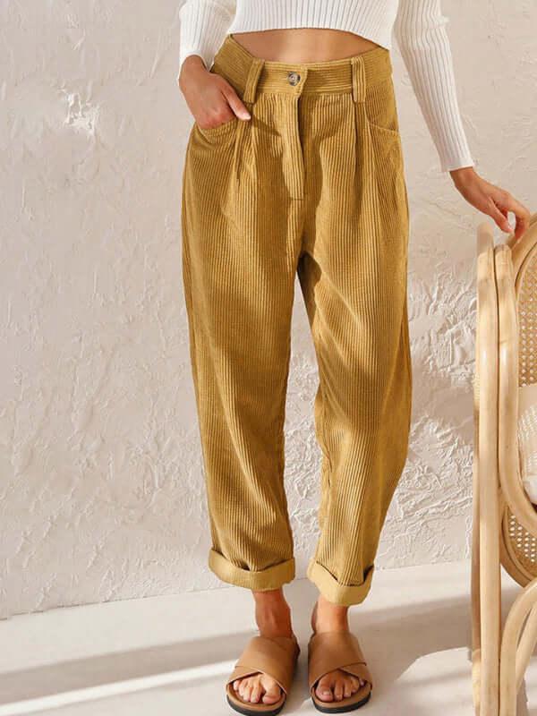 Corduroy Loose Straight Women Pants