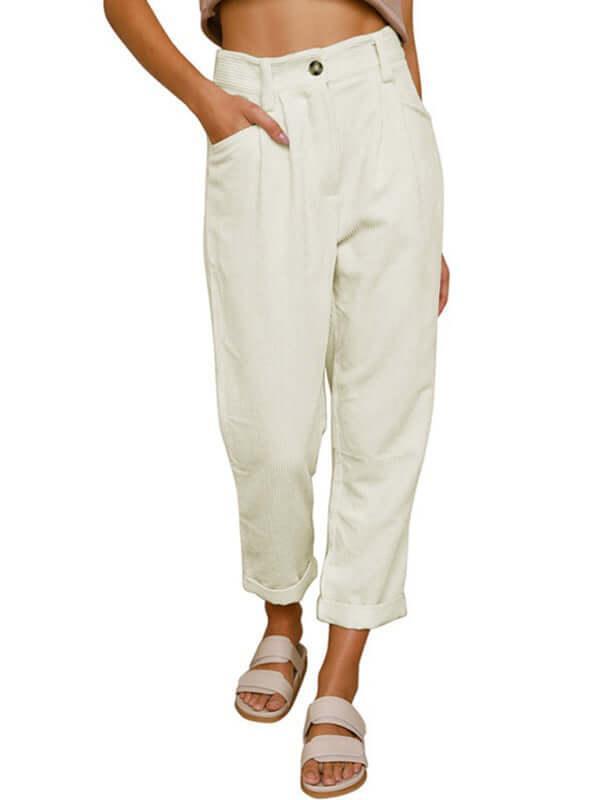 Corduroy Loose Straight Women Pants