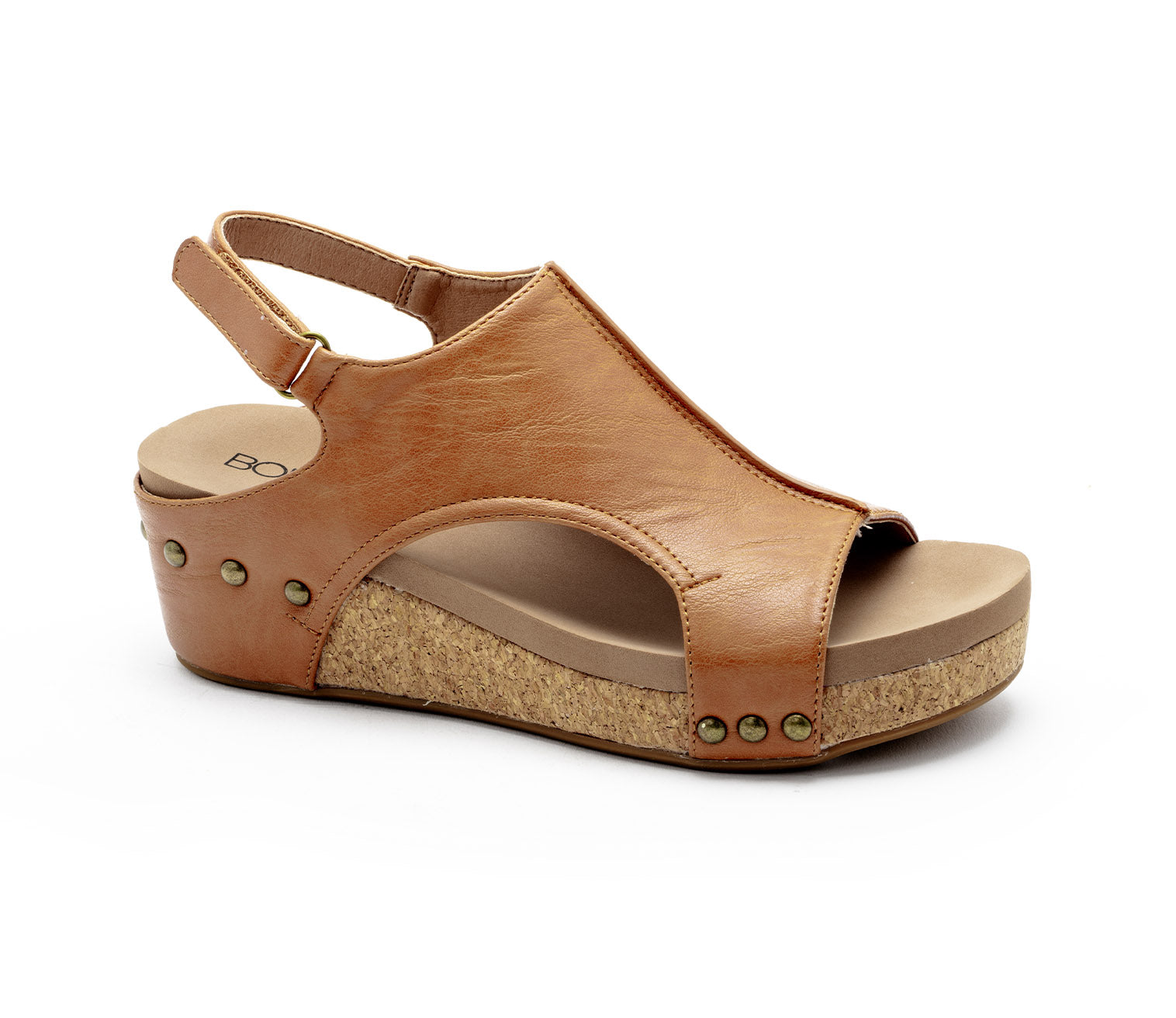 Corkys Volta 2 Wedge -COGNAC SMOOTH