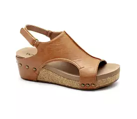 Corkys Volta 2 Wedge -COGNAC SMOOTH