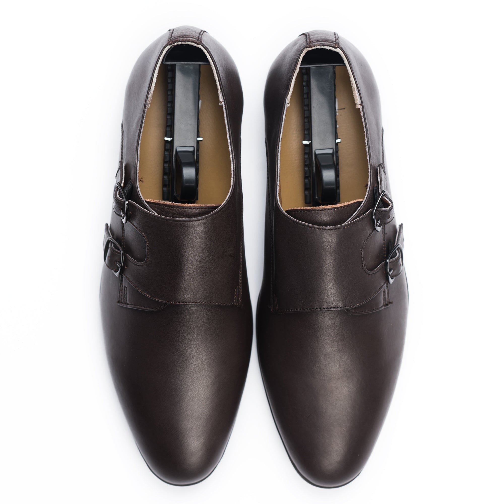 Double Monk Strap Loafers-Brown