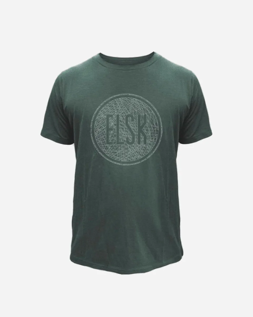 ELSK WEB LOGO WOOL MEN'S T-SHIRT - STONE GREEN