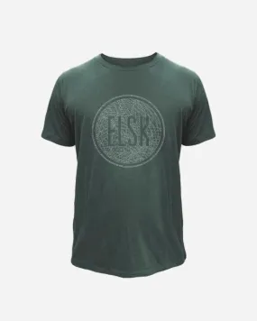 ELSK WEB LOGO WOOL MEN'S T-SHIRT - STONE GREEN