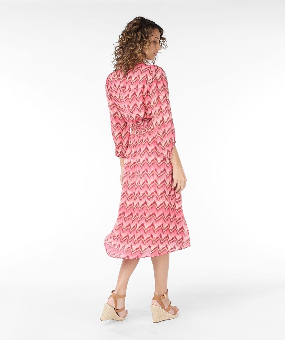 Esqualo Elastic Waist Zigzag Print Dress - SP2414008