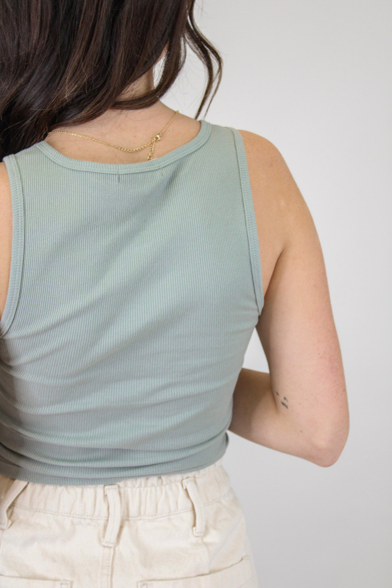 Essy Rib Tank in Pale Jade by Z Supply