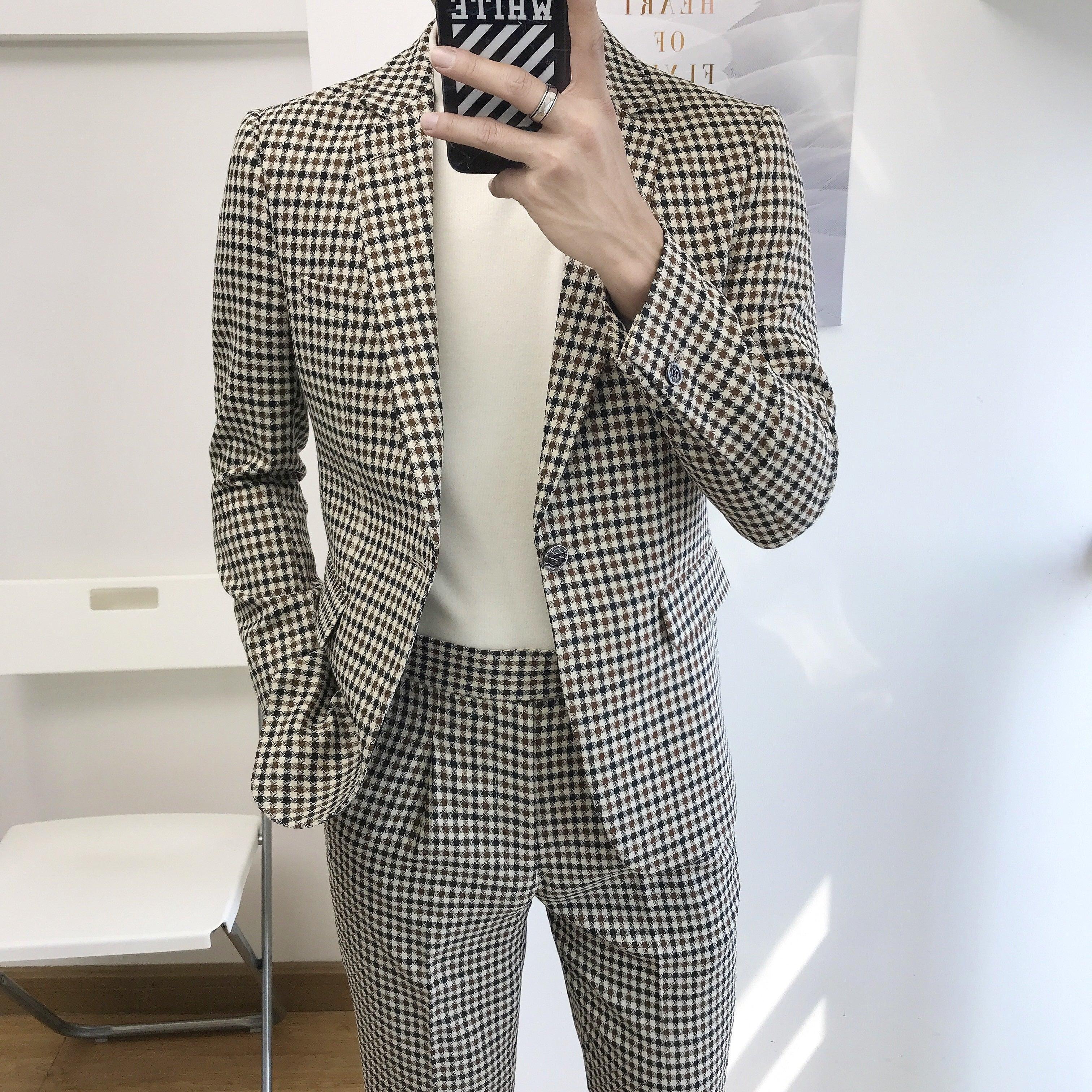 Federico Houndstooth Prom Suit