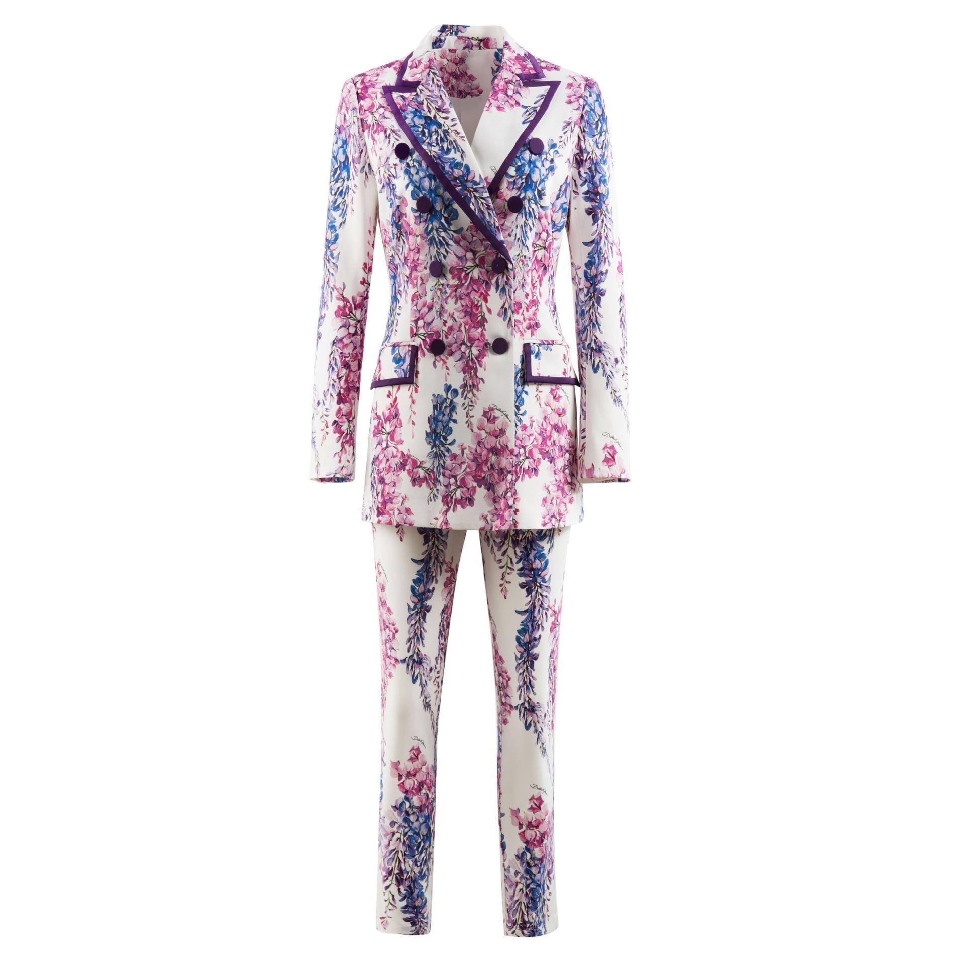 Floral Double-Breasted Pantsuit