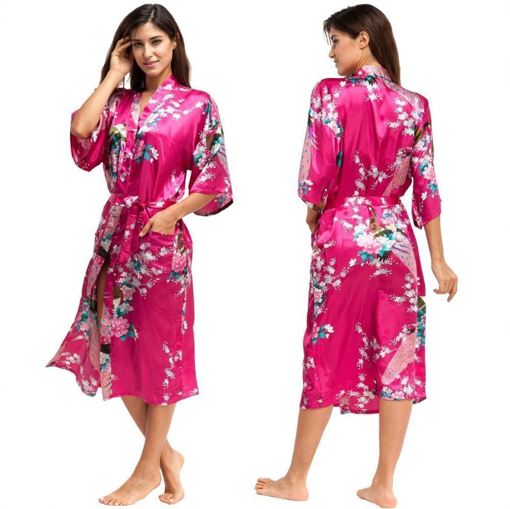 Floral Silk Kimono Nightgown