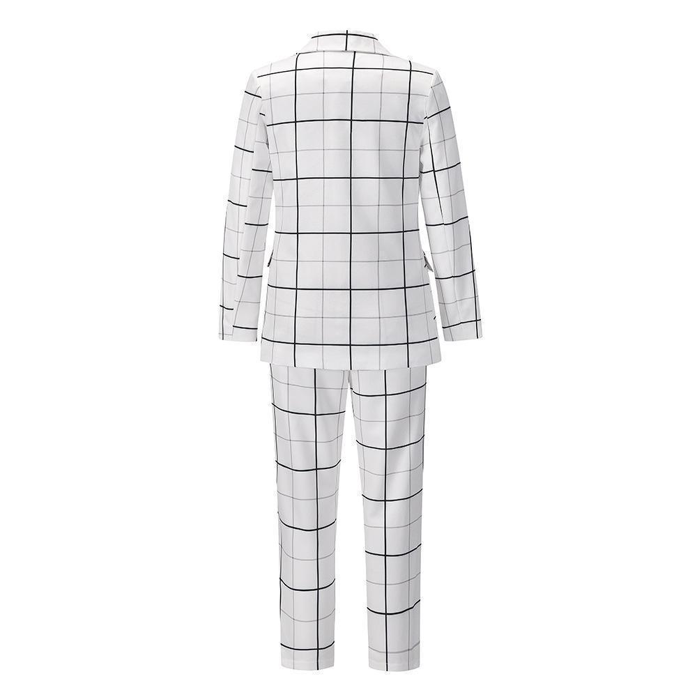 Formal Plaid Women Pantsuit