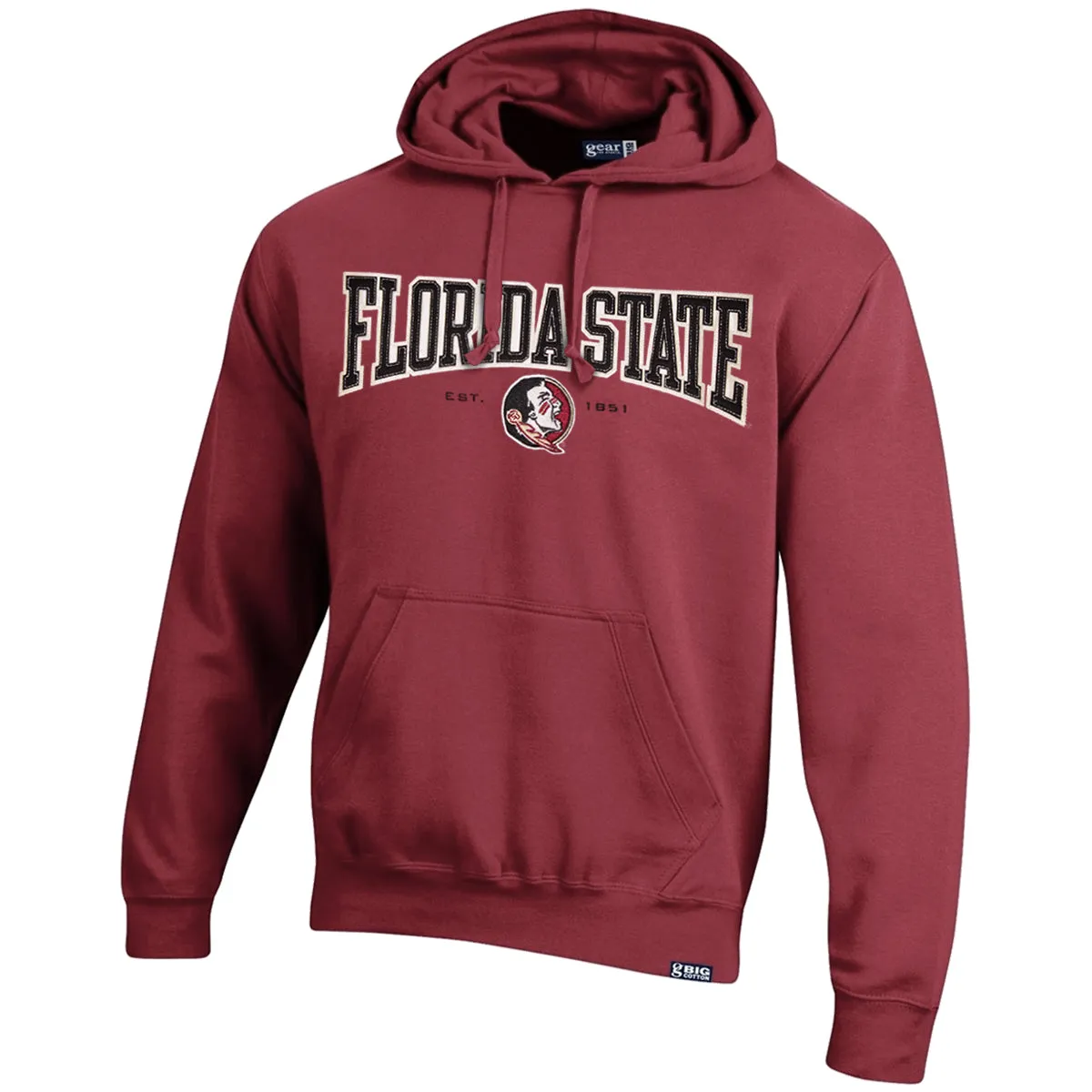 Gear Adult/Unisex Florida State Seminole Logo Applique Design Hooded Fleece - Garnet