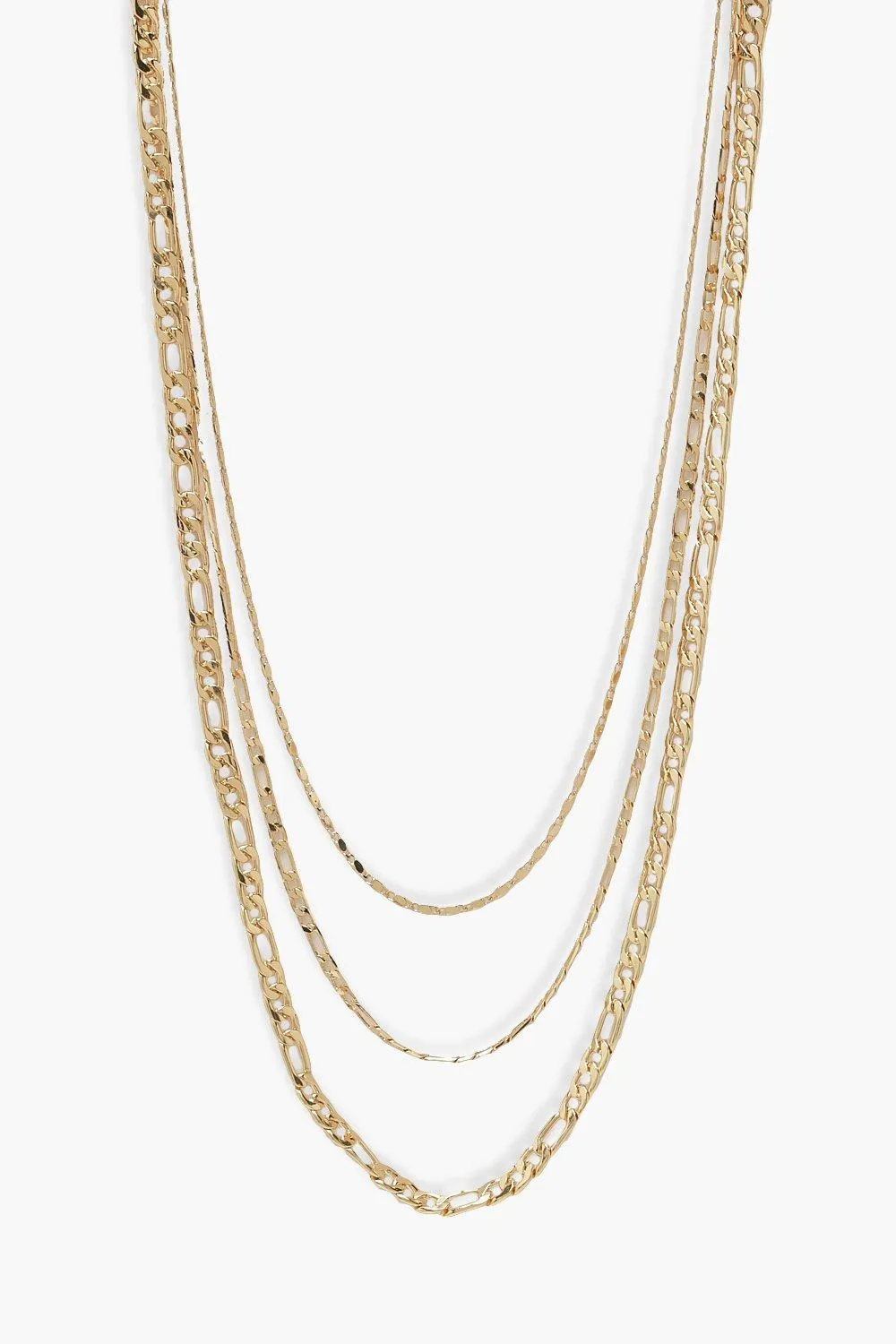 Gold Triple Chain Layering Necklaces