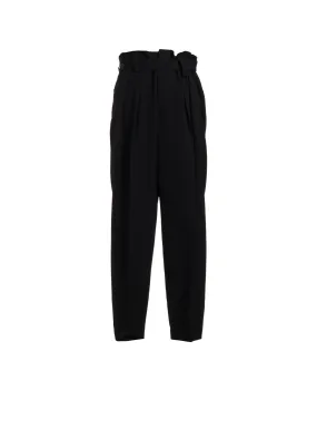 HIGH TWISTED WASHER WOOL GABARDINE FRONT TUCK PANTS