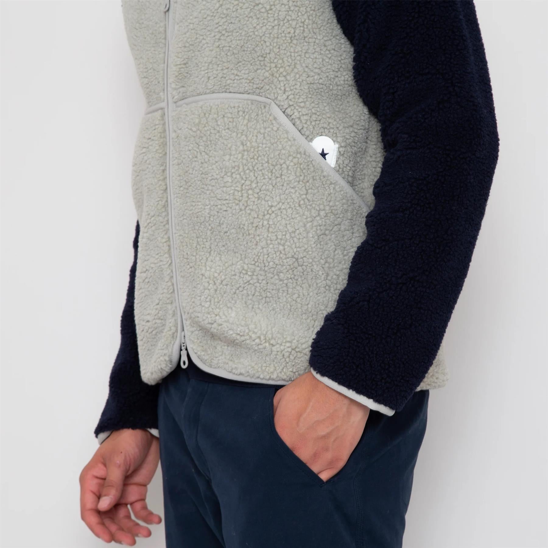 Himalayas Fleece Mid Layer Ash Grey/Deep Navy - SS24