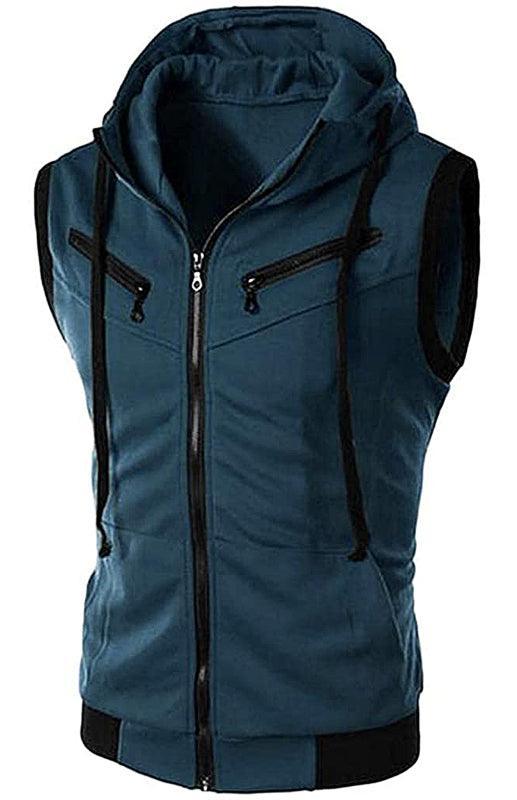 Hooded Sleeveless Men Vests