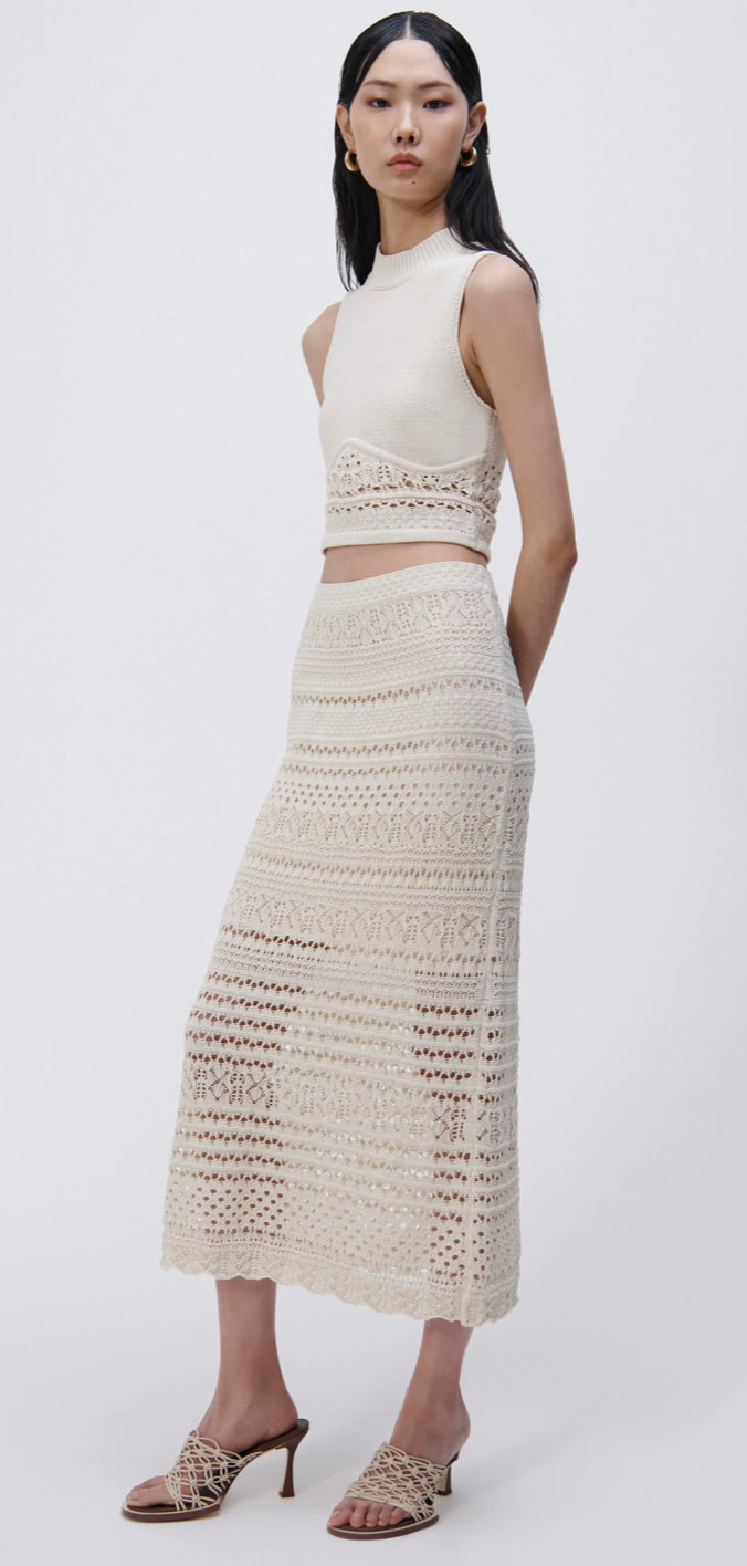 Jonathan Simkhai - Clarita Macrame Tank - Cream