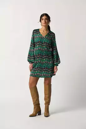 Joseph Ribkoff Geo Print Puff Sleeve Dress - 233272