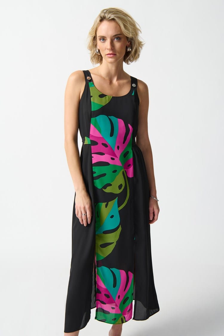 Joseph Ribkoff Georgette Tropical Print Dress - 242163