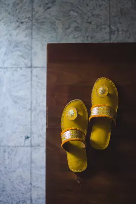 Kaisori Kutch handcrafted Yellow  slippers