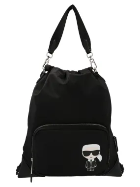 Karl Lagerfeld Ikonik Logo Printed Convertible Backpack