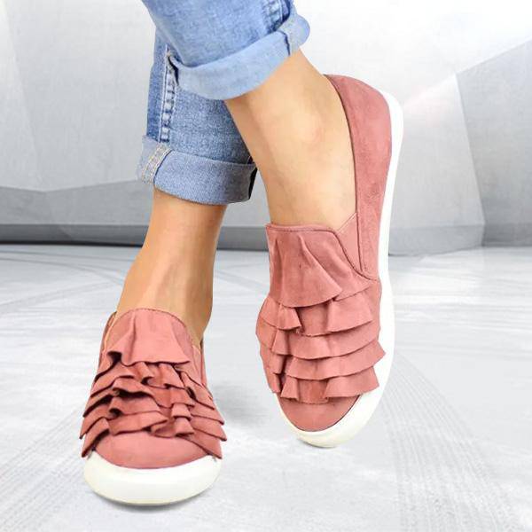 Libiyi Fashion Ruffle Side Flat Shoes