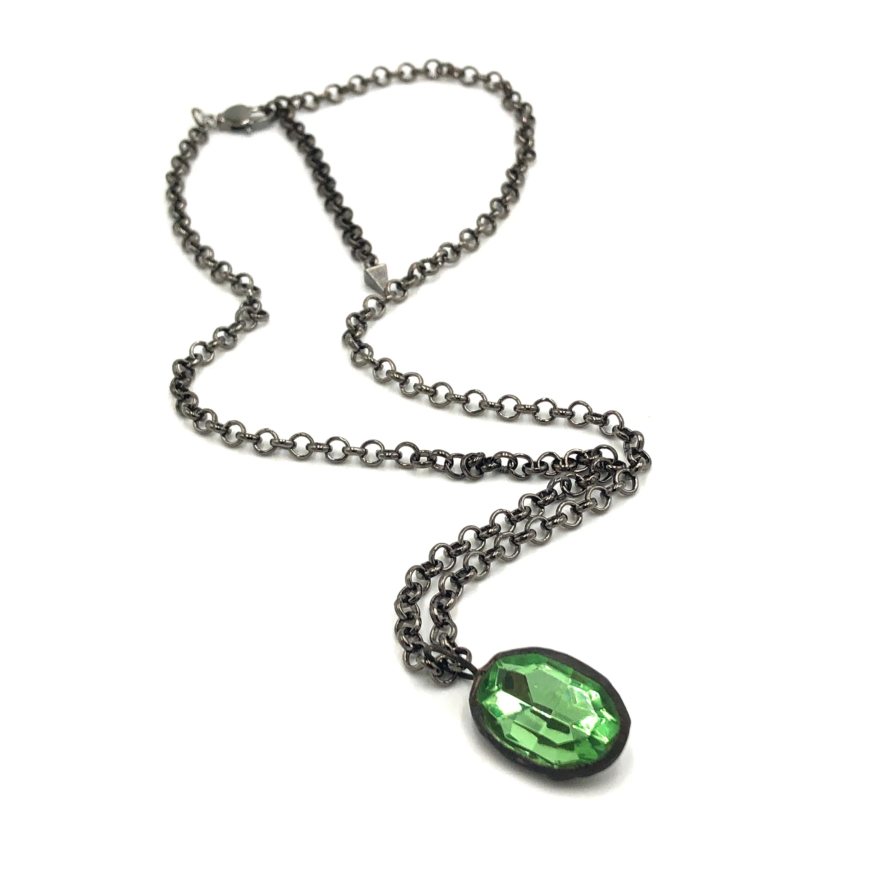 Lime Shine-On Oval Layering Necklace