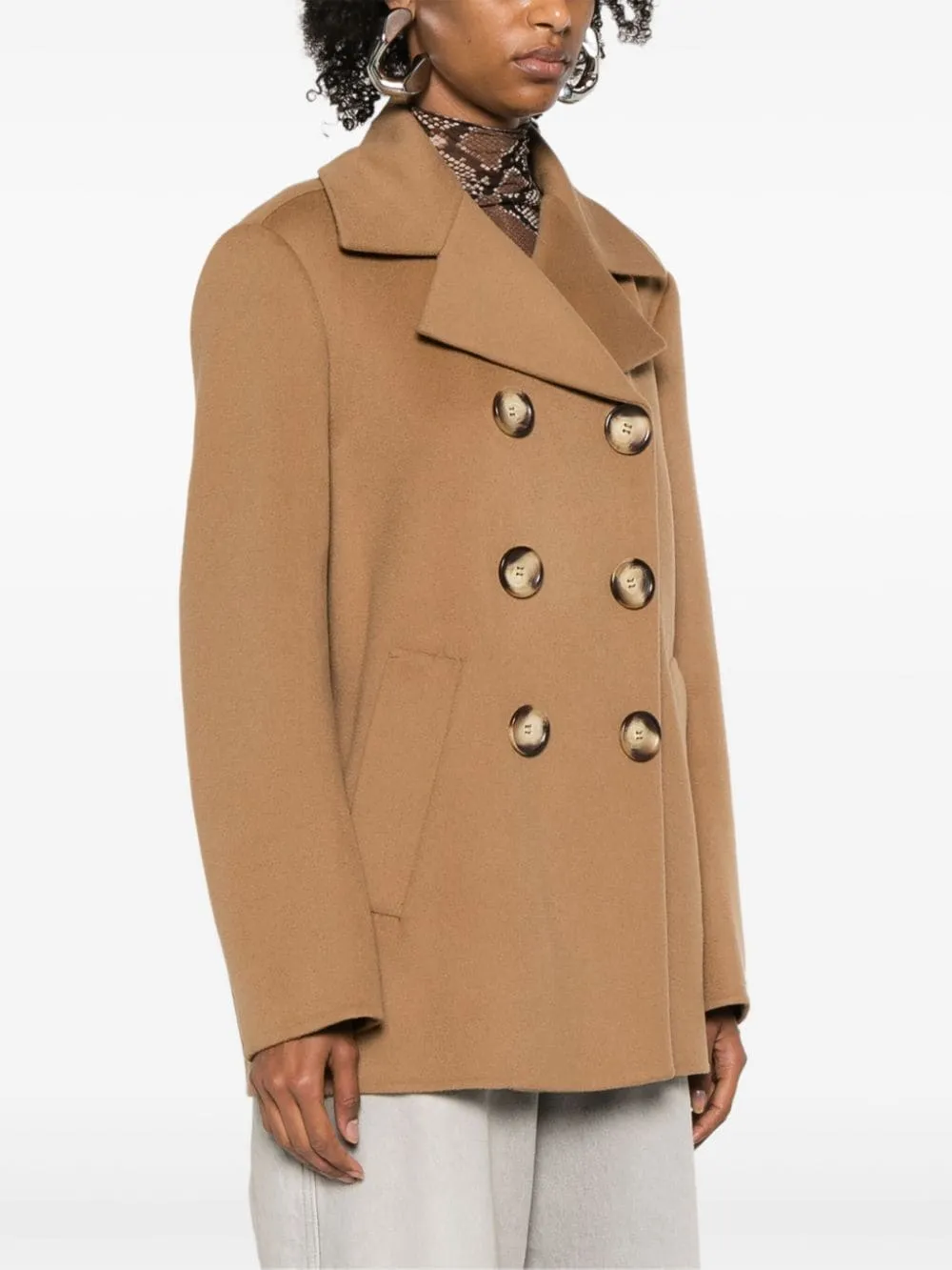 LIVORNO wool peacoat, camel