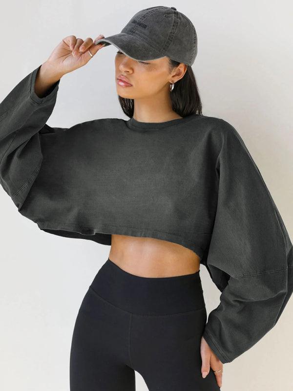 Loose Women Crop Sweatshirt