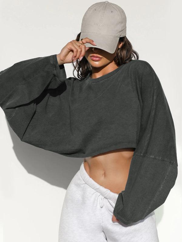 Loose Women Crop Sweatshirt