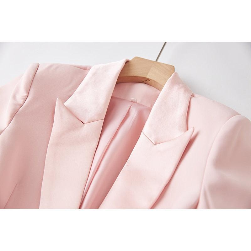 Luxury Pink Feather Pantsuit