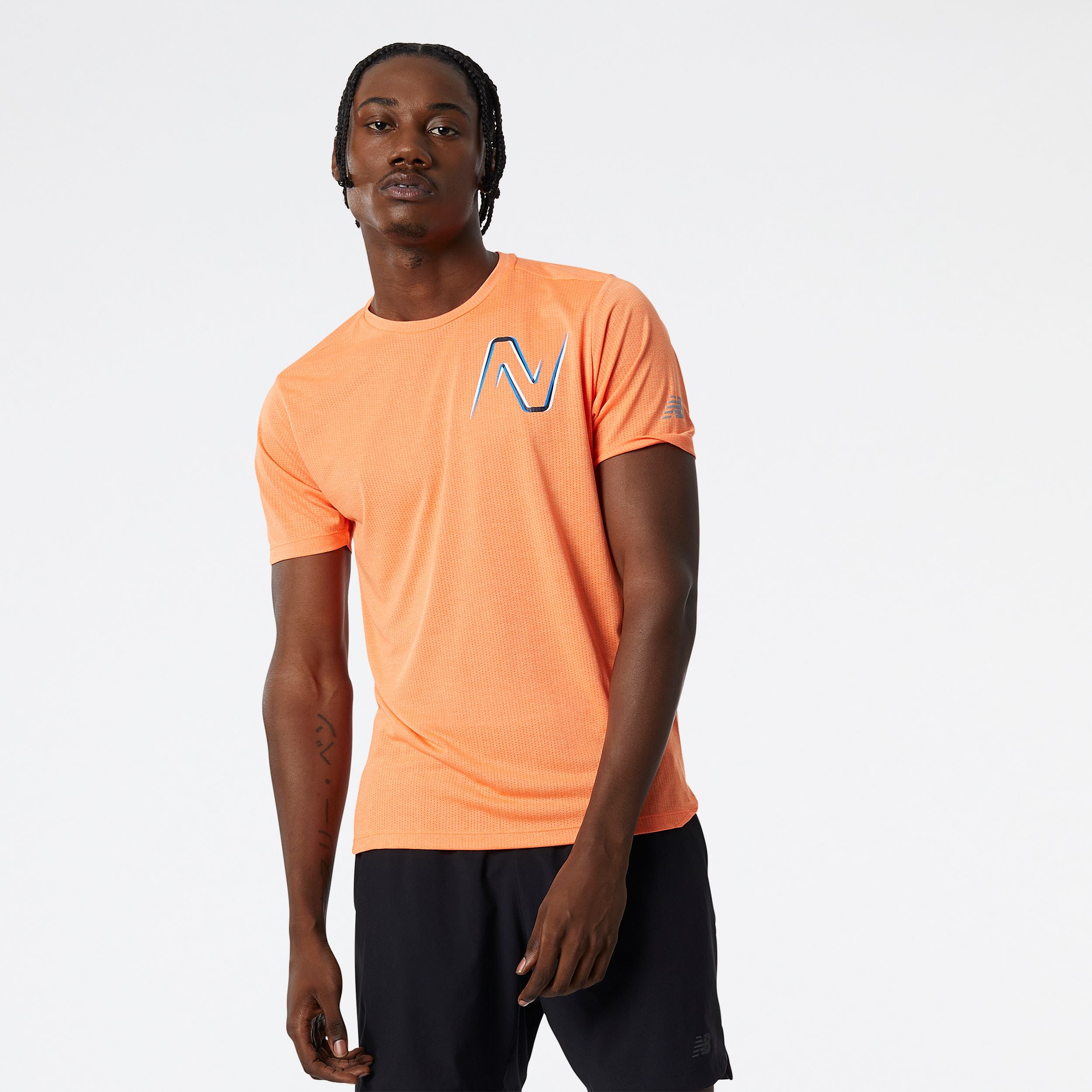 M New Balance Graphic Impact Run Short Sleeve